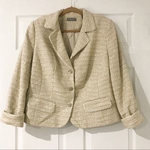 KATE HILL Cream textured blazer
